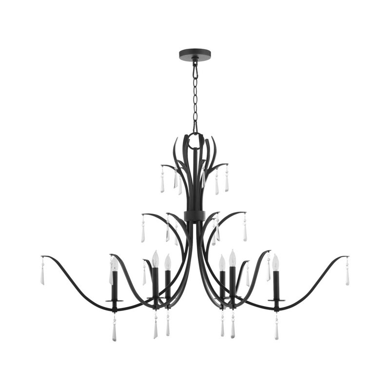 CHANDELIER 6LT Dagmara, noir mat