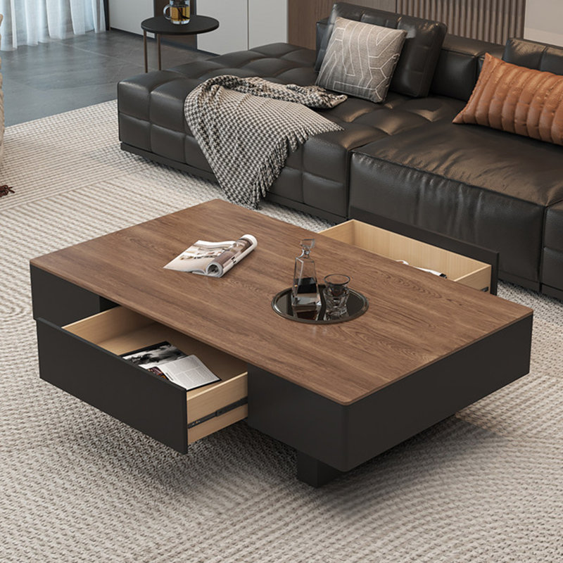 Table basse Modern, H 16,5 po x L 51,2 po x l 27,6 po, Noir