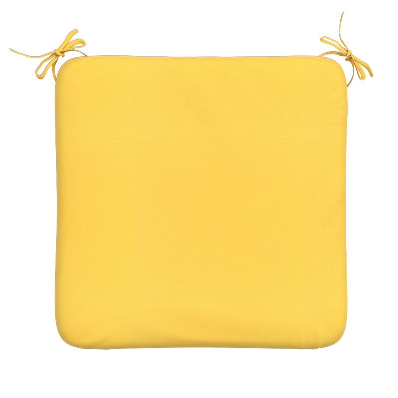 Sunbrella Square Dining Chair Cushions, 3" Foam Replacement Cushion, Canvas Sunflower, 4