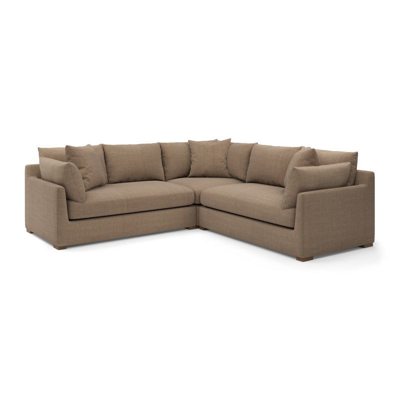 Canapé modulaire Ojai L, Mélange de polyester kaki Nevis