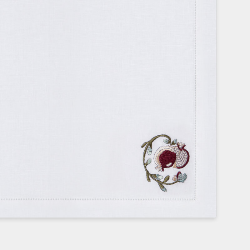 Fruit Motif Embroidered Linen Placemats