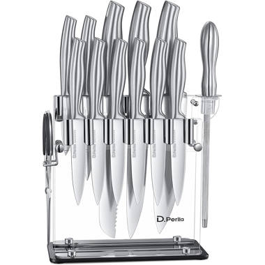 LUXESIT 15 Piece Stainless Steel Knife Block Set