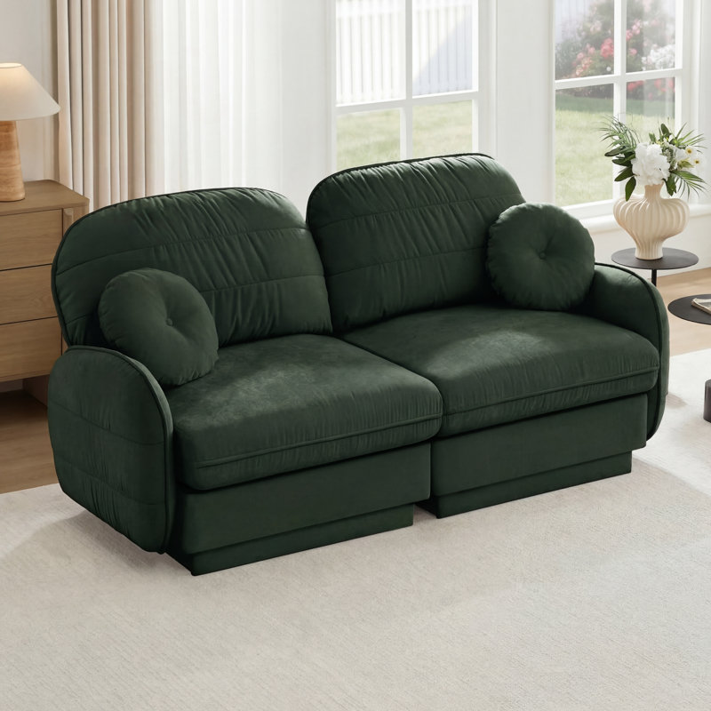 Canapé Chenille Cloud, H 37,4 po x l 73,2 po x P 33,4 po, Vert