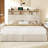 Queen Size Bed with 6 Storage Drawers & Headboard, Upholstered Bed Frame with Charging Station, Beige-557491004-557491006
