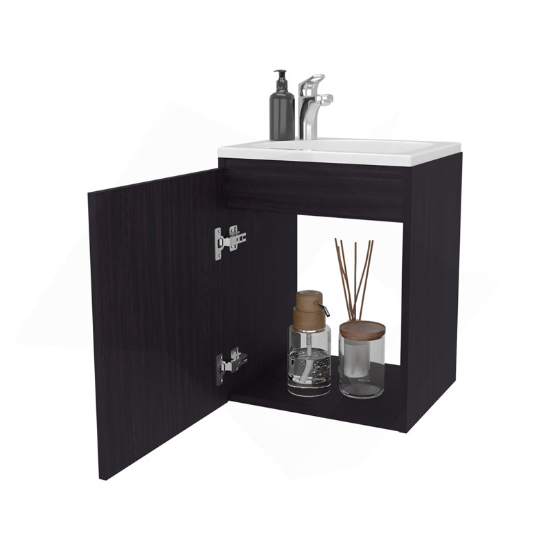 Meuble-lavabo avec lavabo intégré Haigleer Creek, wengé, Wengé