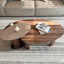 Table basse légère de luxe rétro en grain de noyer