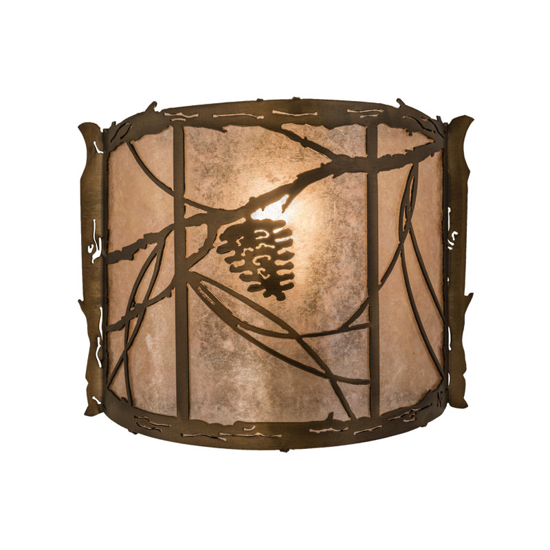 Applique murale encastrée 1 lumière Whispering Pines, Antique Copper, H 9,75 po x l 12 po x P 4,5 po