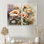 Pivoines oranges en fleurs II - décoration murale orange 2 panneaux