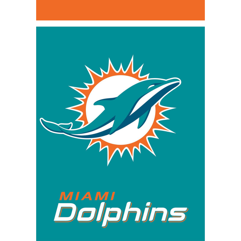 Miami Dolphins NFL Licensed Garden Flag, Bleu clair / orange / blanc, Miami Dolphins