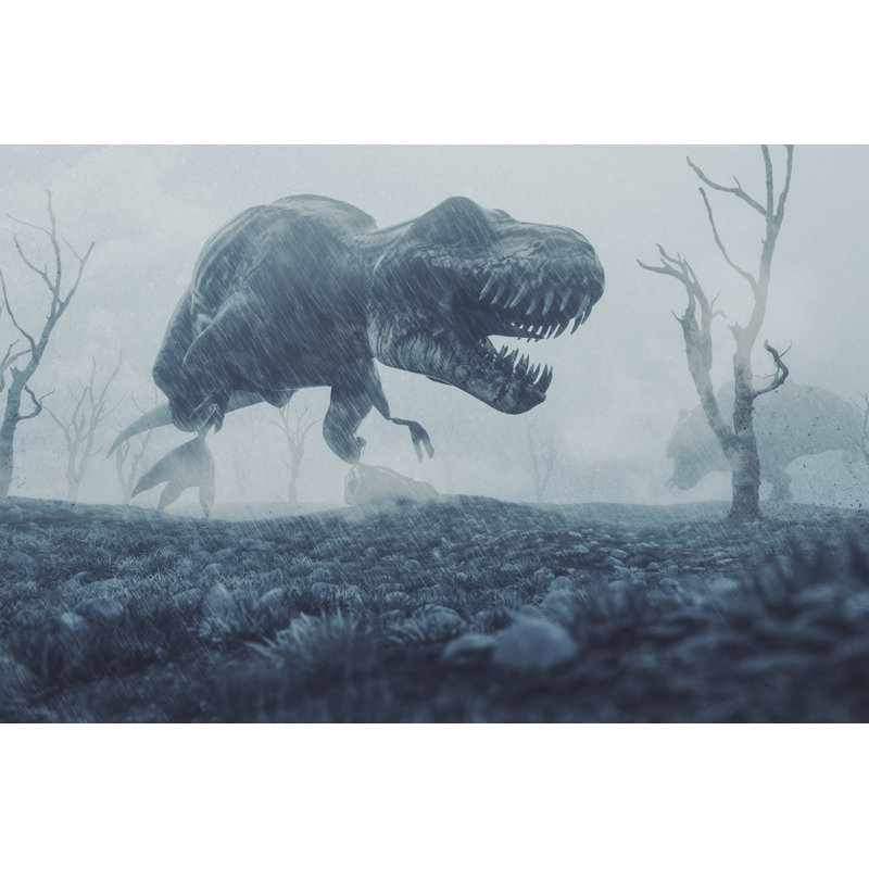 Extinction Event, Dinosaurs - Wrapped Canvas Print, 30cm H x 46cm W x 3.8cm D