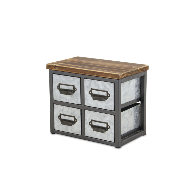 Commode de rangement courte 4 tiroirs Marunouchi