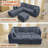 6-piece Flexible Corduroy Sectional Sofa-716785322