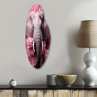 Éléphant, art mural asymétrique en métal incurvé