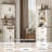 Farmhouse Bathroom Storage Cabinet, Double Wooden Bathroom Wall Cabinet with Roman Column Decor, Medicine Cabinets with Barn Doors, Wall Mounted Storage Cabinets for Kitchen-2035068182
