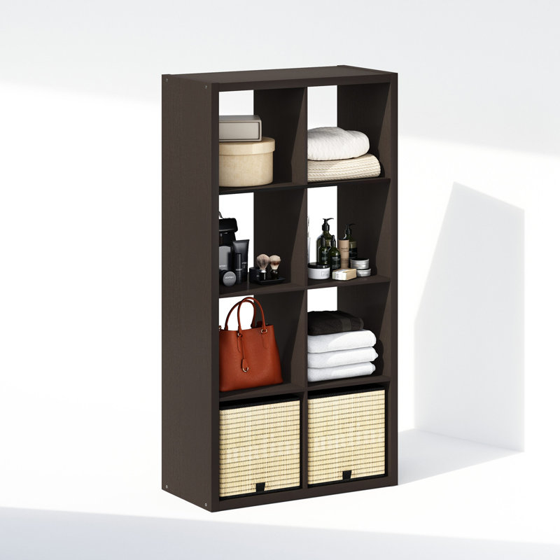 Tablette de rangement ouverte 8 pièces, Chêne foncé