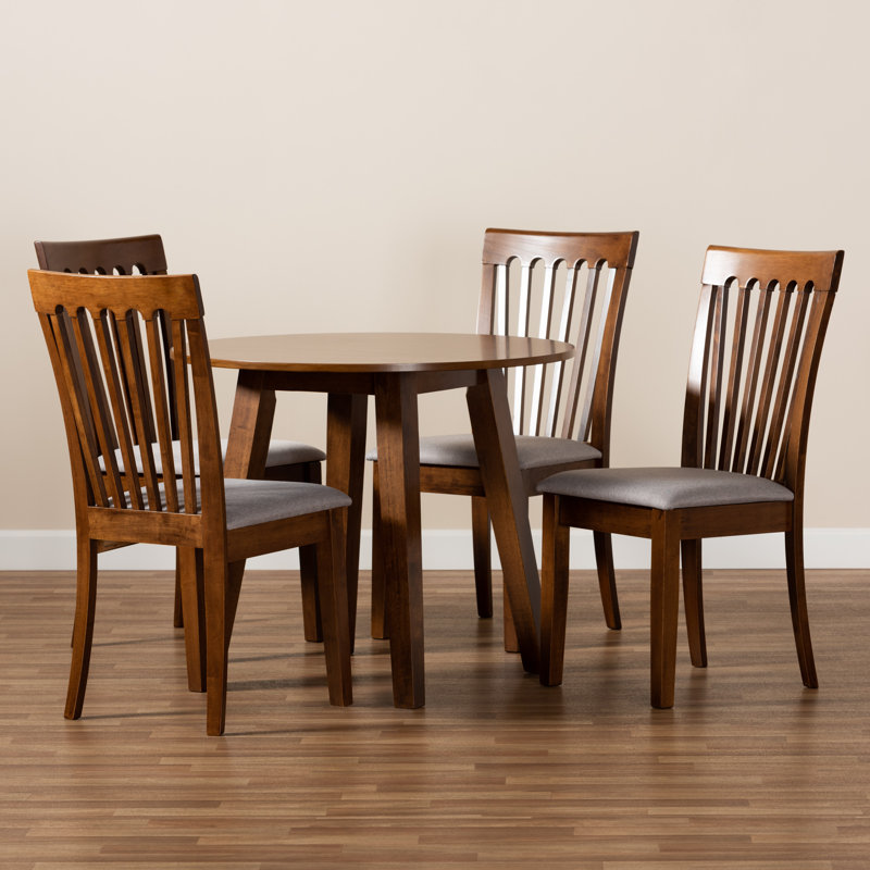 Kavik 5 - Piece Rubberwood Solid Wood Dining Set