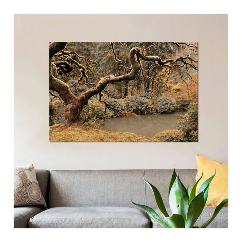 « transcendent érable », impression sur toile, Toile avec cadre noir, H 8 po x l 18 po x P 26 po, Pas de tapis