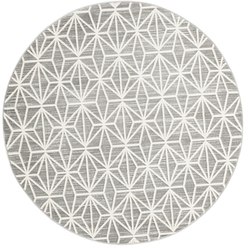 Delinah Geometric Indoor Rug, Round 5'3"