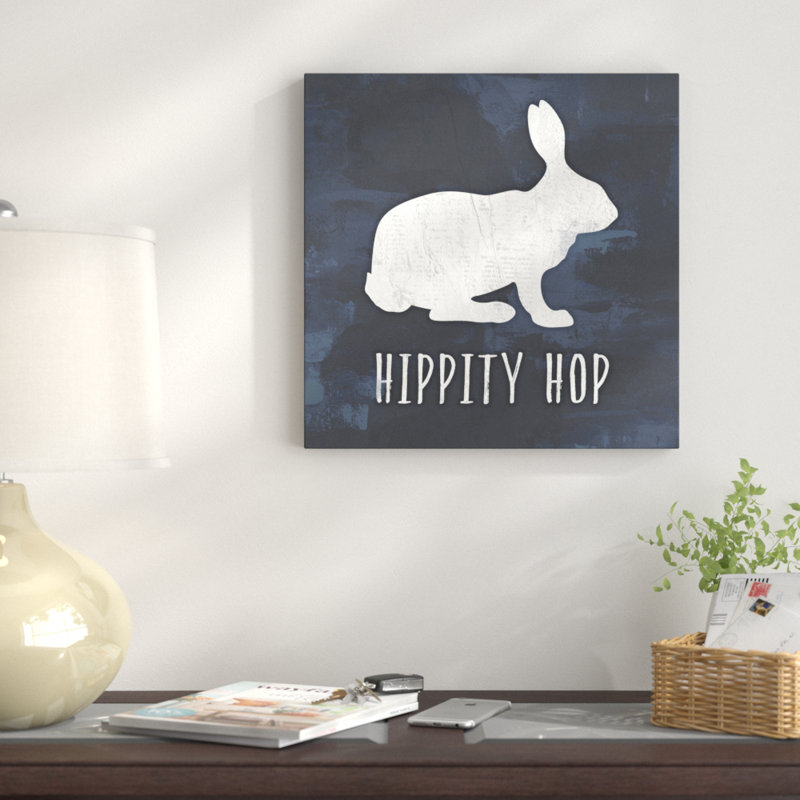« hippa hop hop tableau noir pâques lapin », reproduction d’impression sur toile tendue