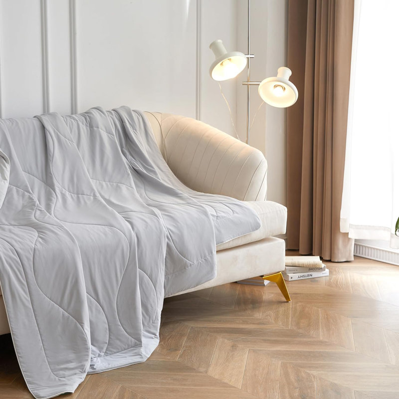 Édredon rafraîchissant, couverture rafraîchissante d'été pour les dormeurs chauds, Édredon très grand, Gris
