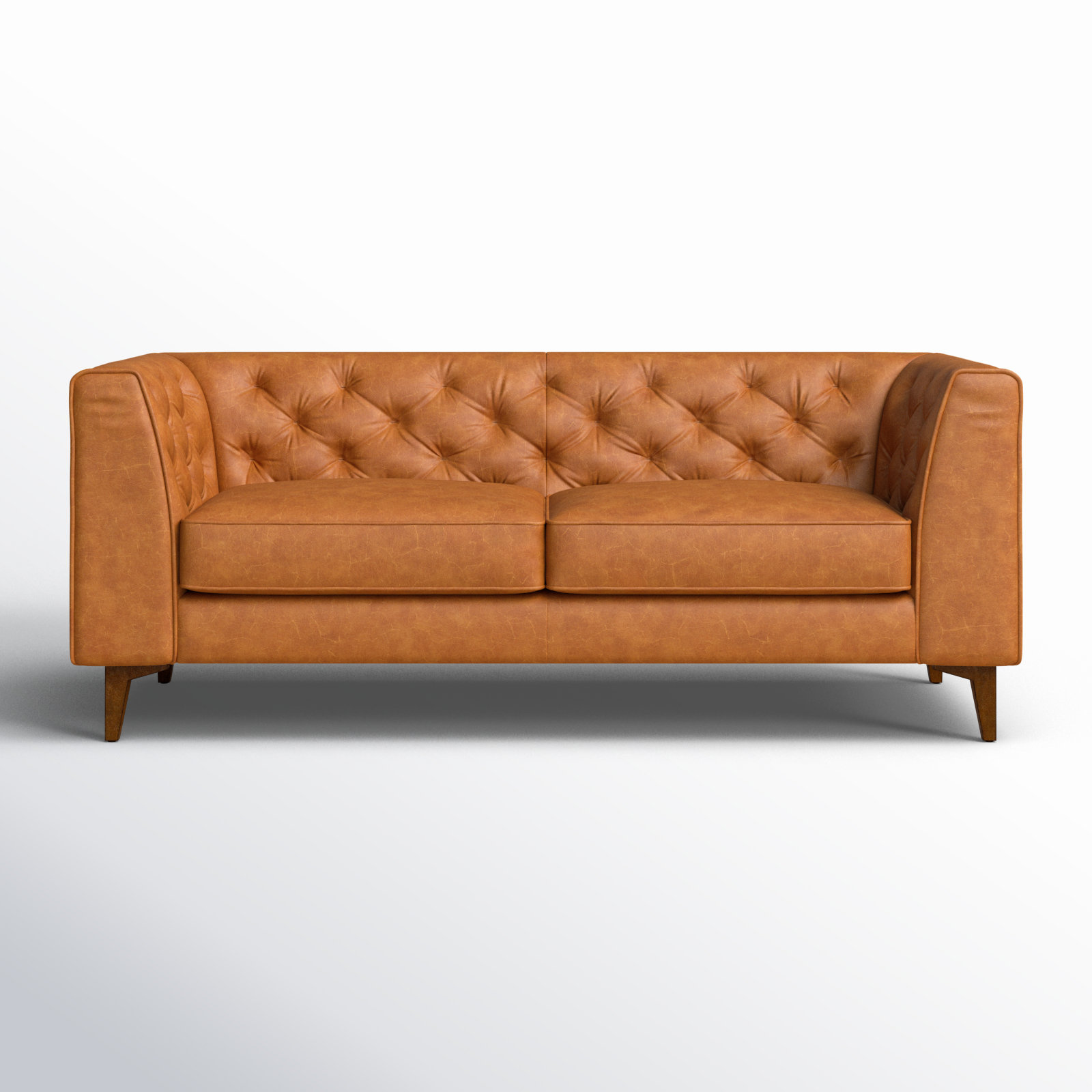 Peale 89 Genuine Leather Square Arm Sofa