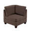 Modulaire - 3 pièces en café noir, chaise en tissu d'aspect lin, café à structure en bois, avec