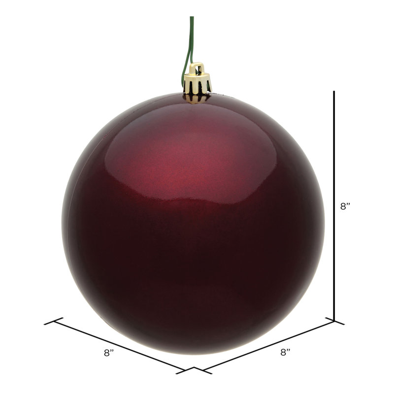 Décoration de boule décorative des Fêtes, H 8 po x l 8 po x P 8 po, Bourgogne