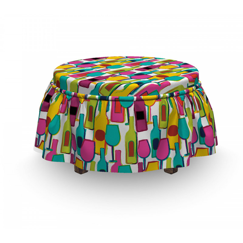Housse pour repose-pieds bouteilles et verres