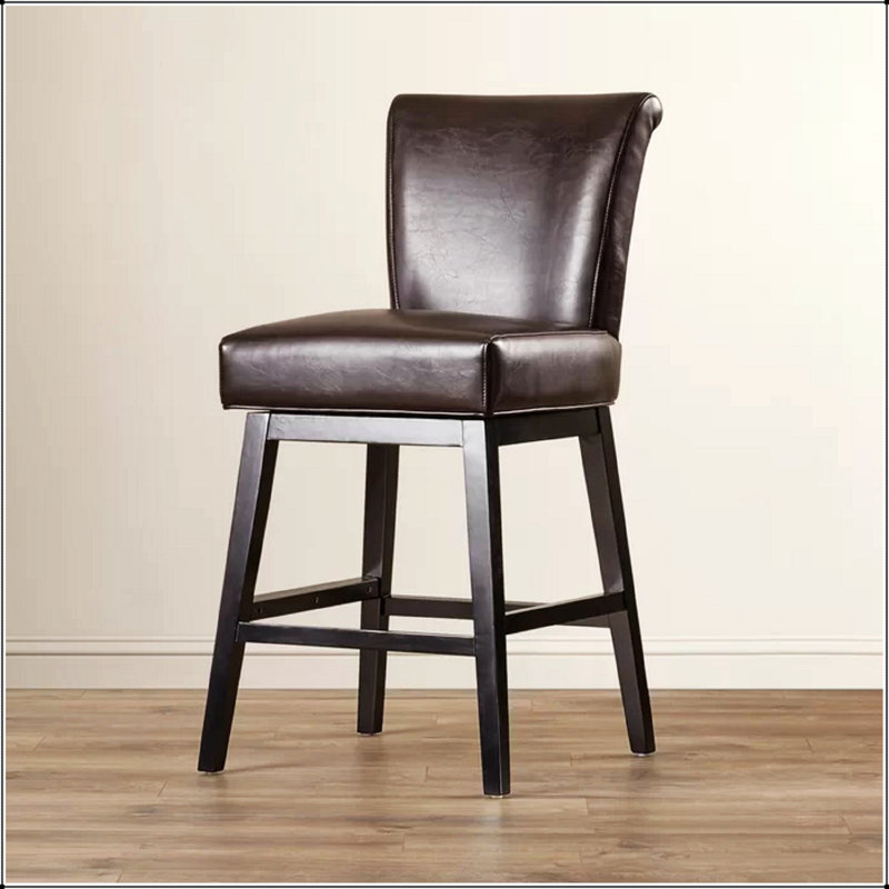 Tabouret de comptoir pivotant en cuir synthétique de 28 po