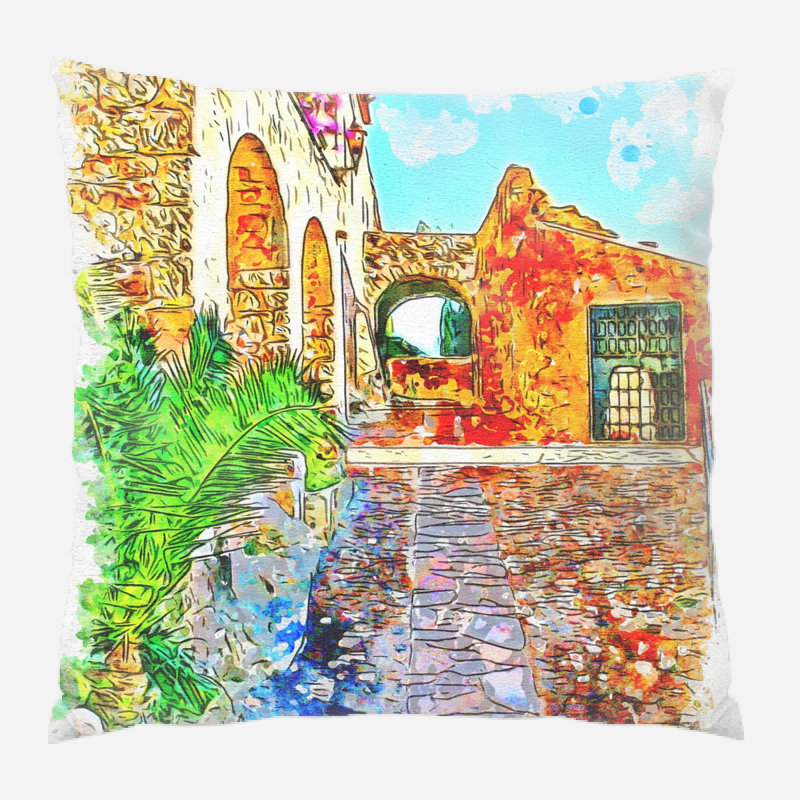 Coussin décoratif Fairburn, Microsuède, Intérieur
