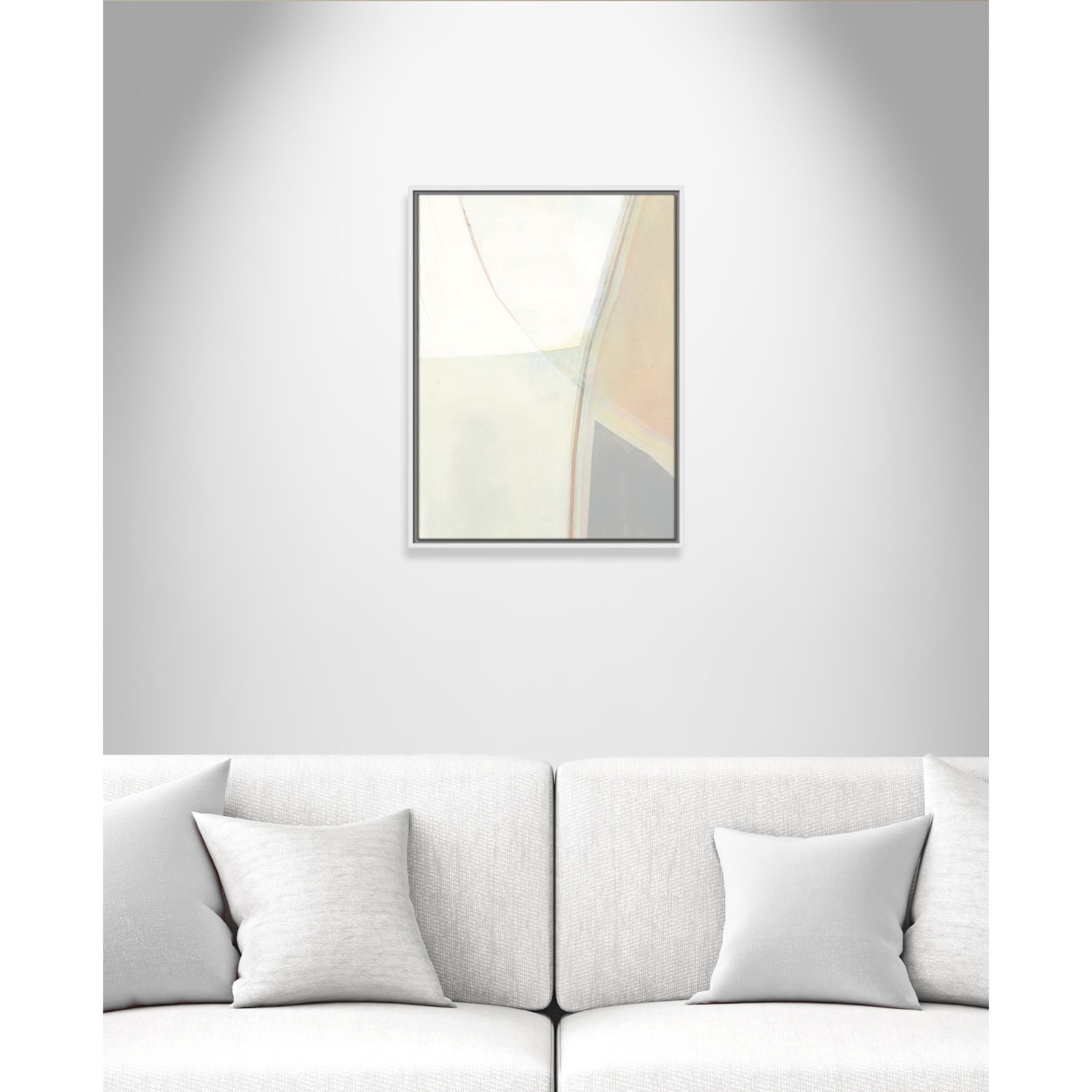 Alexandria "In Neutral II" Painting by Cartissi, White Framed Canvas, 25.5" H x 19.5" W x 2" D