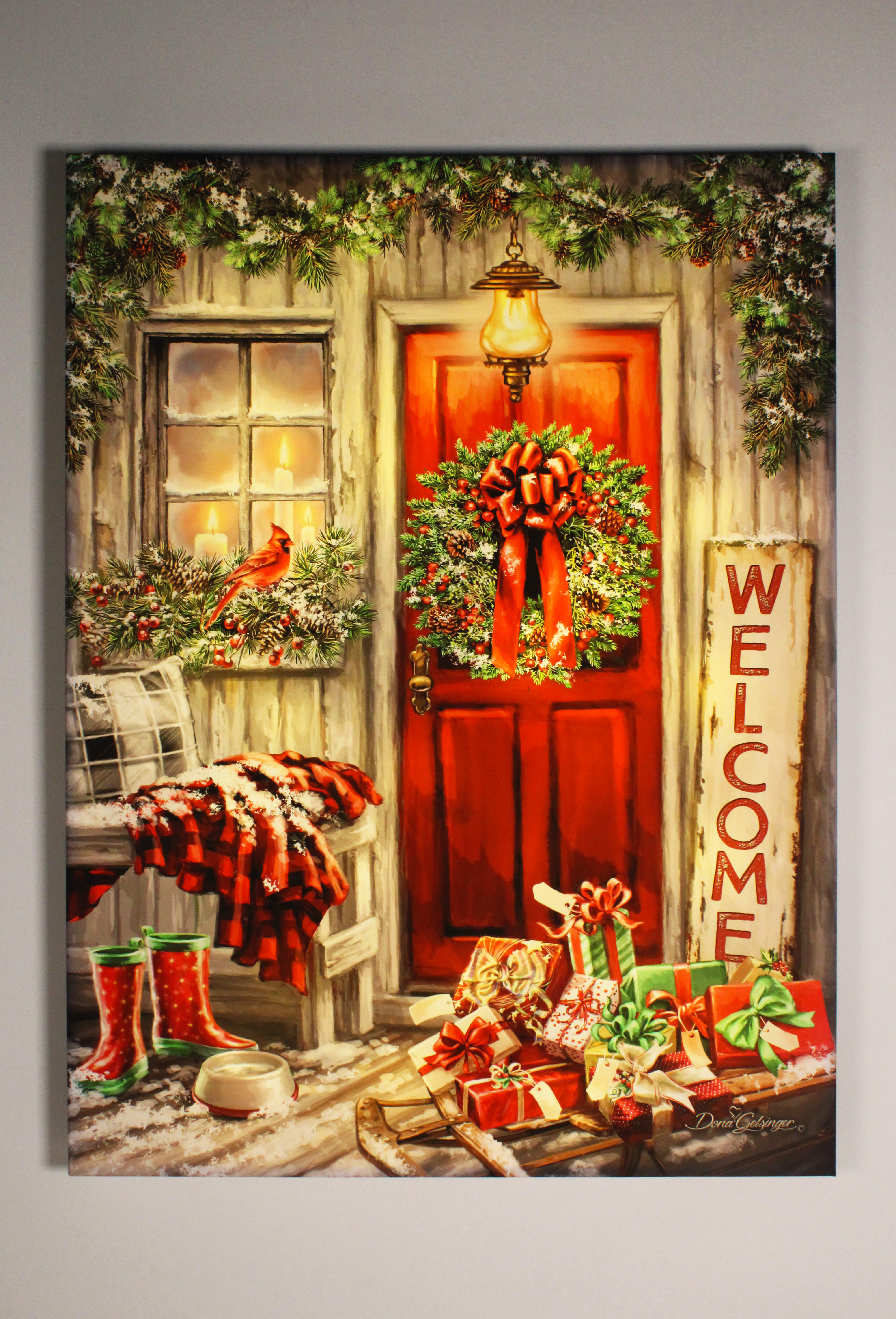 Home for Christmas 18x24 Fully Illuminated ColorChange LED Print