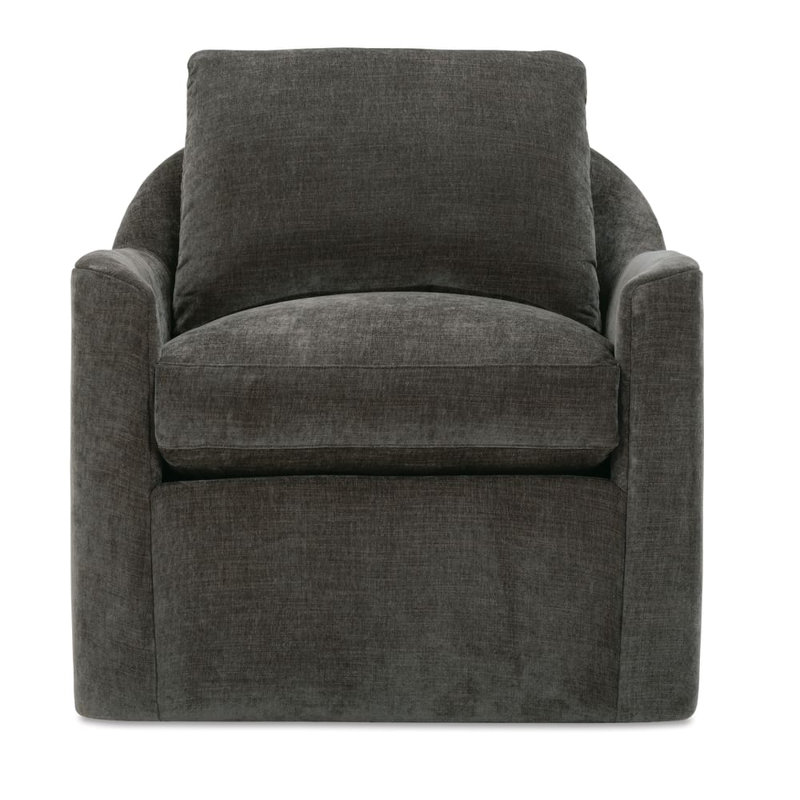 Laya Swivel Armchair, Charcoal Brown Chenille (22747-20)