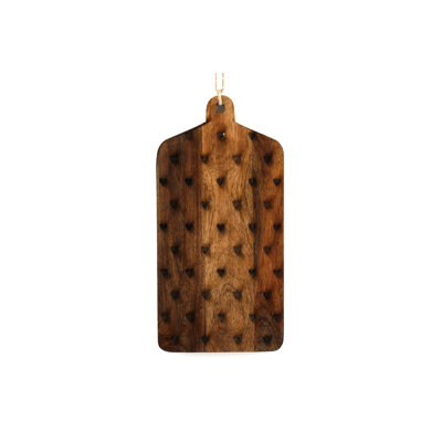 Hearts Design Engraved Wooden Cheese Board