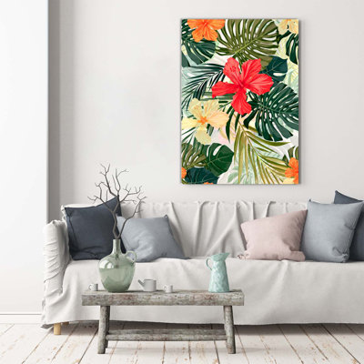 Hawaiian Flowers - Wrapped Canvas Print