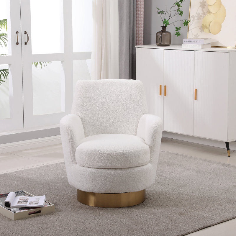 Fauteuil demi-tonneau pivotant Teddy, fauteuil d'appoint pivotant