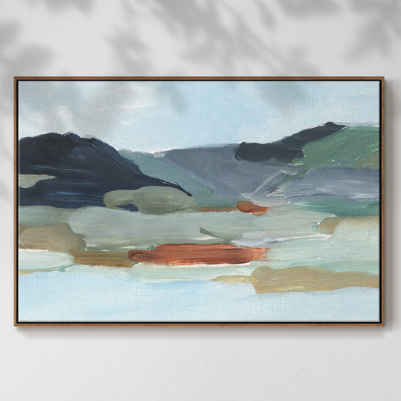 Autumn Mountains II, reproduction d'art sur toile, H 27 po x l 41 po x P 2 po, Toile encadrée noyer flottant