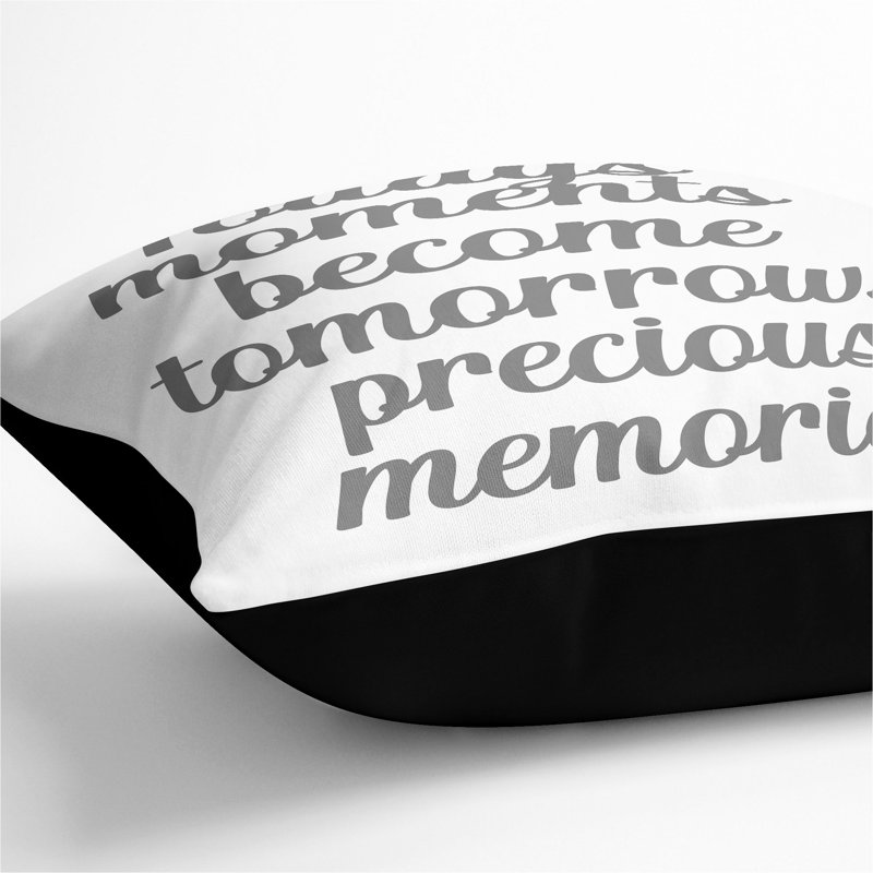 Precious Memories Typography Scatter Cushion, 40cm H x 40cm W x 15cm D, Black