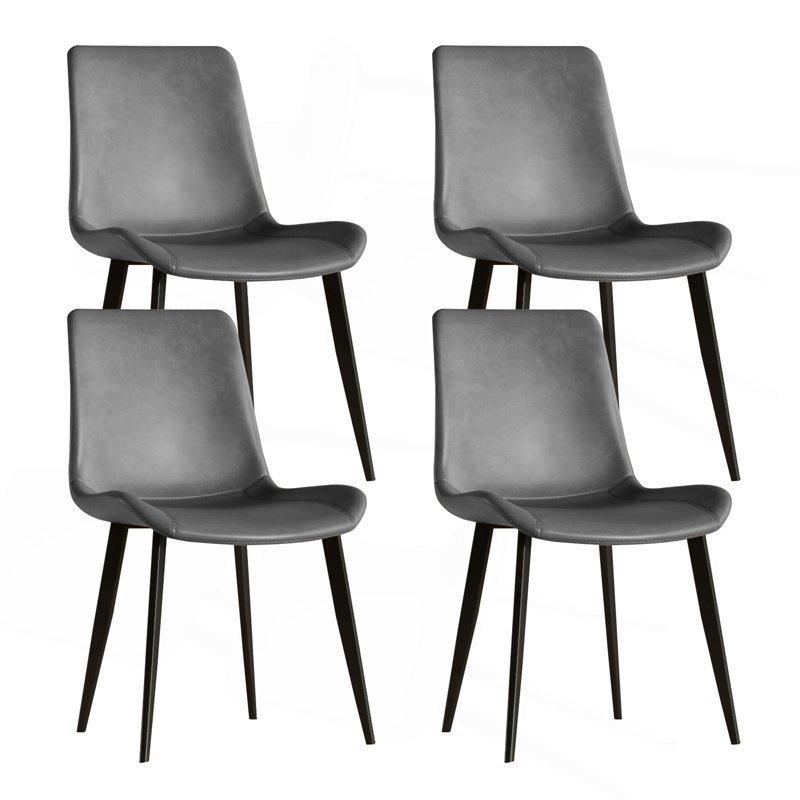 Ensemble de 4 chaises de salle à manger modernes, Noir, Noir