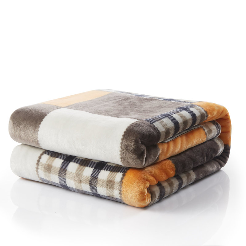 Farmhouse Super Soft Patchwork Plaid Throw Blanket, 87" L x 63" W, Brown/Orange/Black