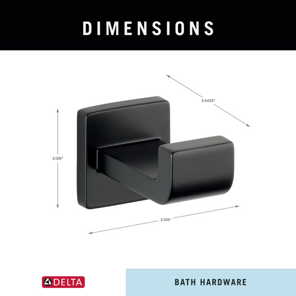 Delta Ara Single Towel Hook Bath Hardware Accessory in Matte Black