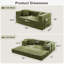 Canapé-lit futon convertible de 200 cm avec poche de rangement et porte-gobelets, canapé-lit modulable en velours côtelé, canapé-lit gigogne pour salon, aucun assemblage requis-1976803528