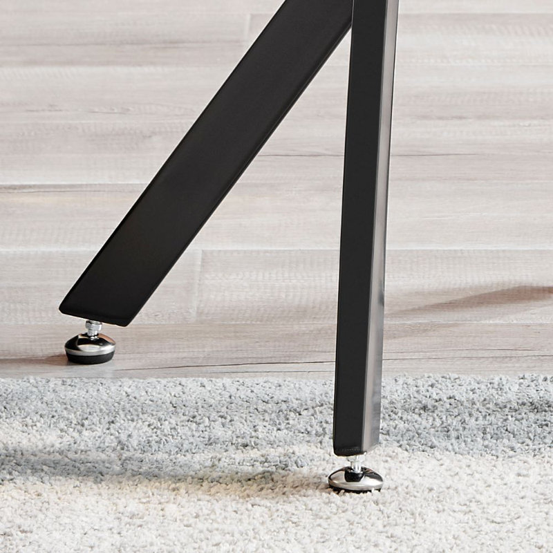 Cesarino Cross Legs End Table, Black, White