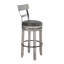 Ensemble de 2 tabourets pivotants Zeka, similicuir, bois d'acajou gris
