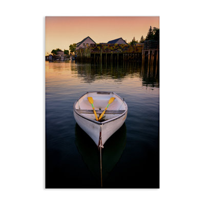 Art mural sur toile Docked Row bateau avec rames par Rick Berk