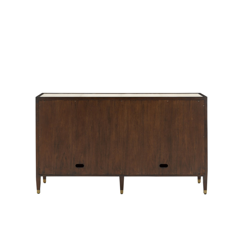 Evie 60.25'' W Sideboard, Ivory, Dark Walnut, Brass