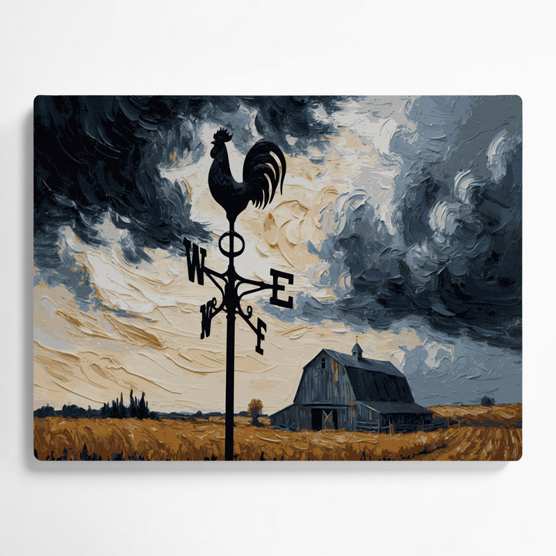 «Farm Weather Vane», art mural en métal noir, H 24 po x l 36 po