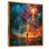 Toile avec cadre flottant or