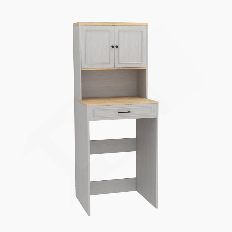 Storage Cabinet With One Adjustable Shelf And One Fake Drawer For Laundry Room