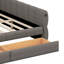 Grand lit de jour tapissier plateforme avec deux tiroirs de rangement, cadre de lit tapissier en laine d'agneau avec port USB, aucun sommier nécessaire-1963261219